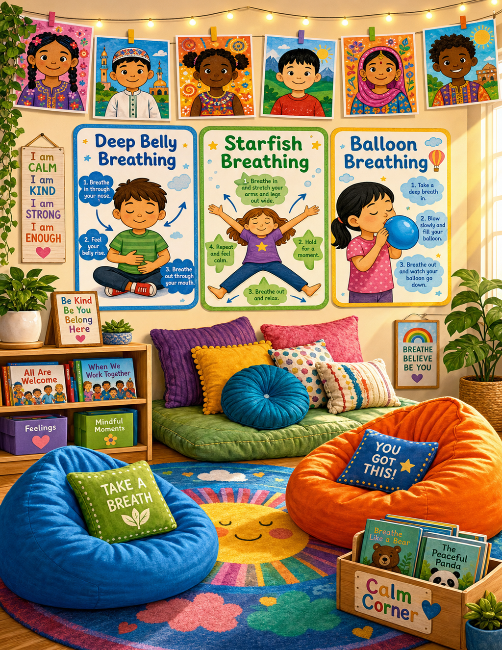 Calm Around the World | 15-Page SEL Breathing & Mindfulness Kit | Multicultural Calm Corner Printables