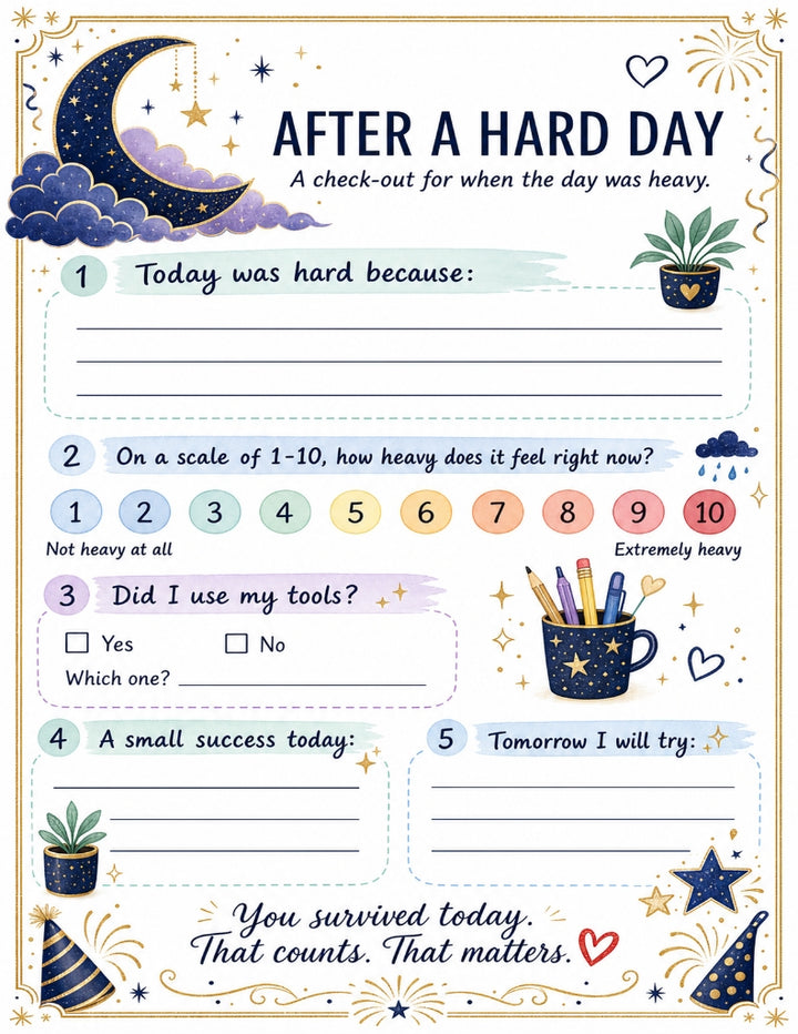 After a Hard Day Check‑Out — SEL Reflection Printable (Seasonal Set)
