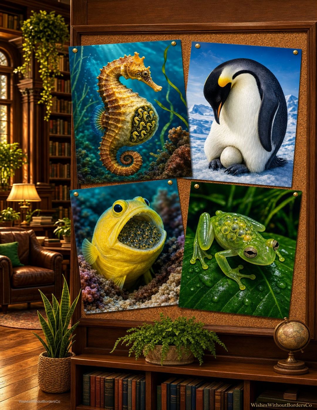 Remarkable Male Animals: Nature's Unconventional Caregivers | Educational Poster Set