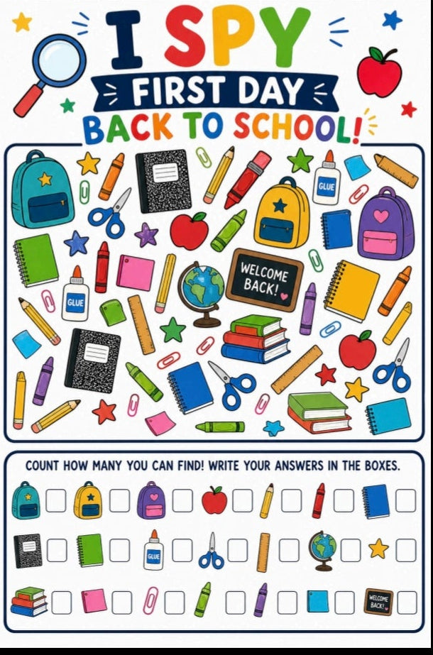 Printable I Spy Family Activity Pages for Kids | 11-Page Search & Find Bundle | Digital Download