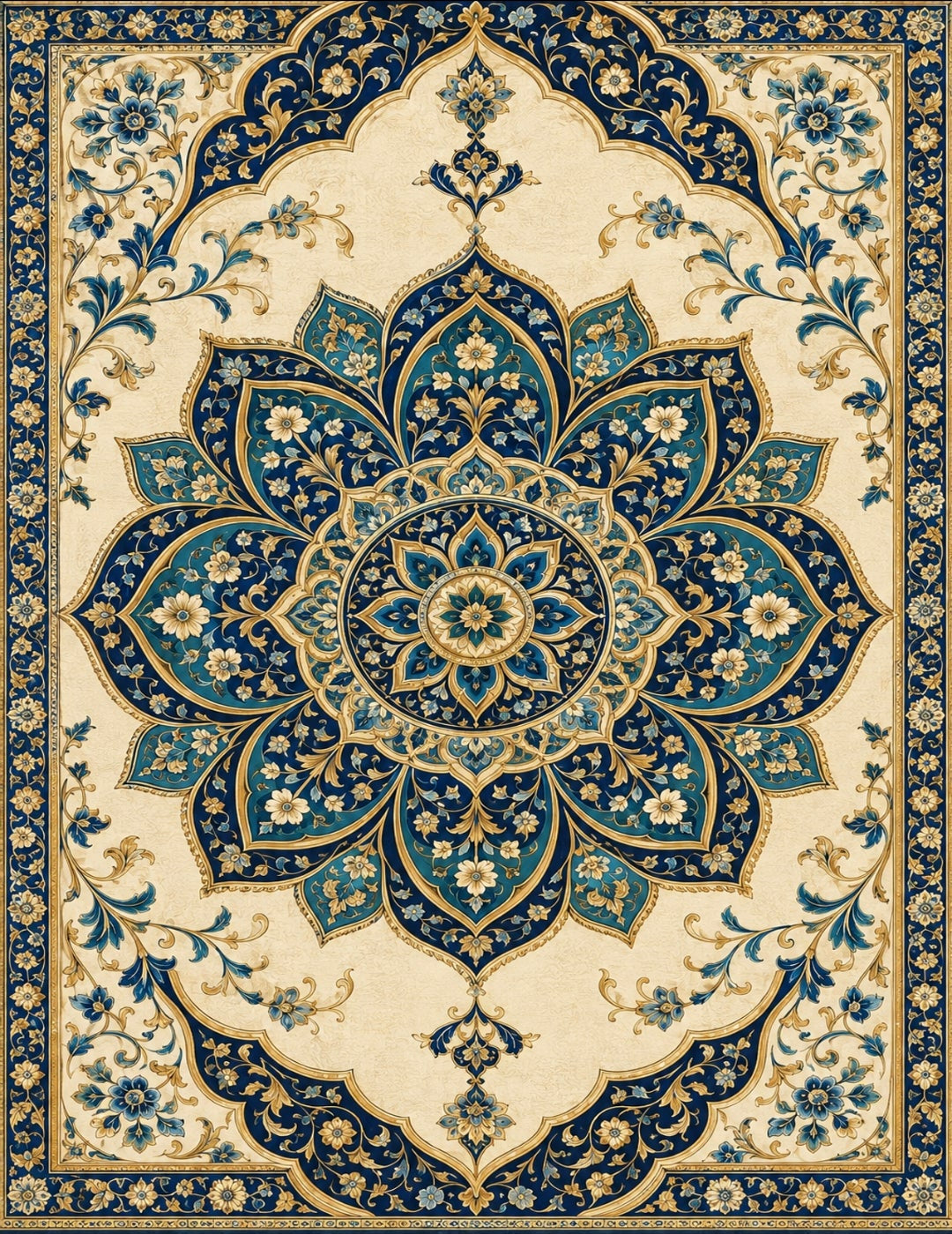 Navy & Gold Mandala Wall Art Set of 3 — Printable Digital Download, Boho Luxury Decor for Living Room, Bedroom & Meditation Space