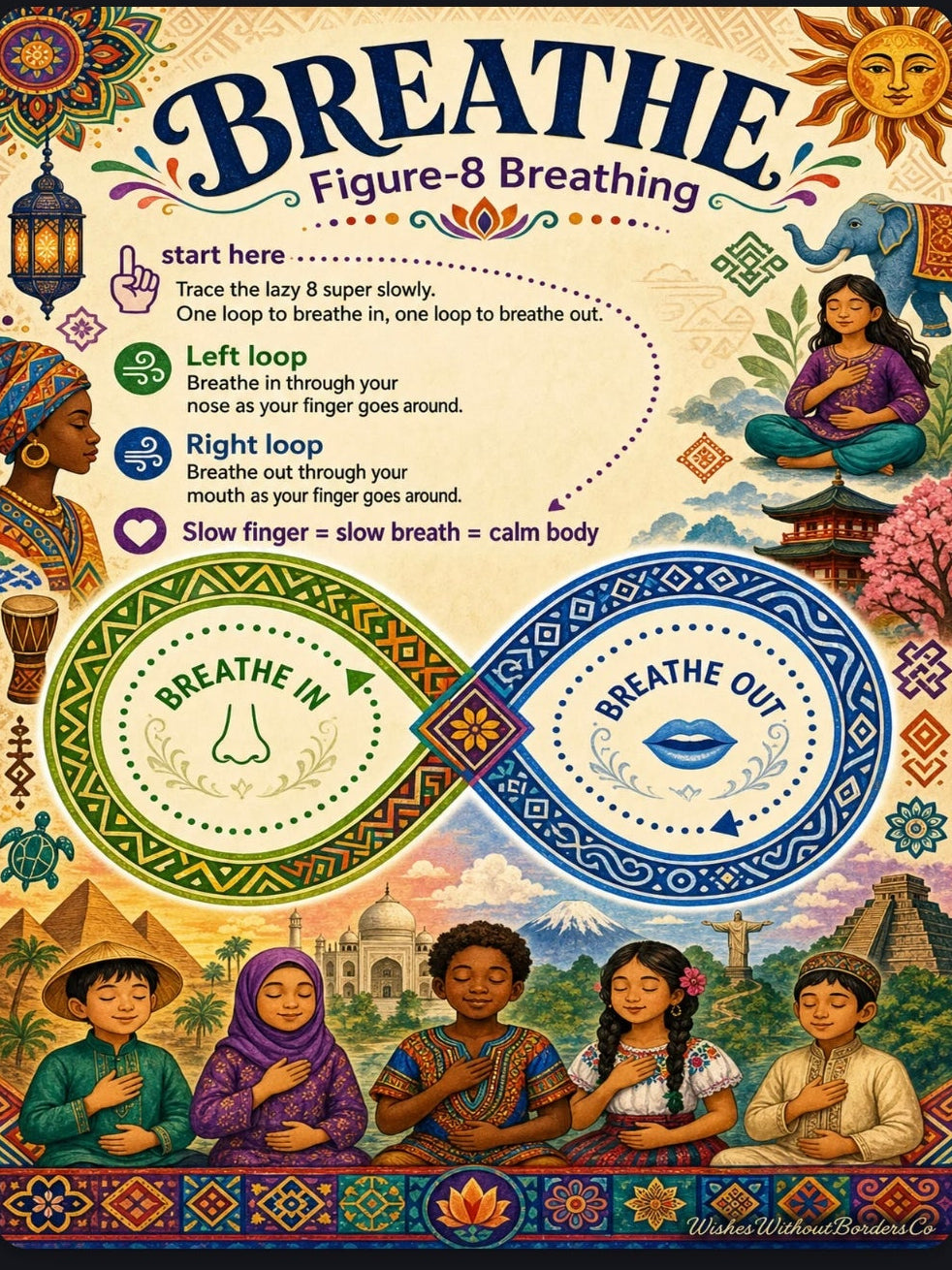 Calm Around the World | 15-Page SEL Breathing & Mindfulness Kit | Multicultural Calm Corner Printables