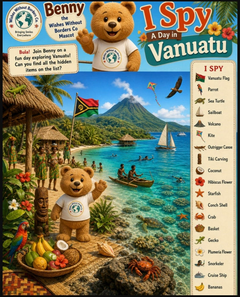 I Spy With Benny the Bear: 27 Countries Around the World | Multicultural Search & Find Activity Book | Printable Digital Download for Kids