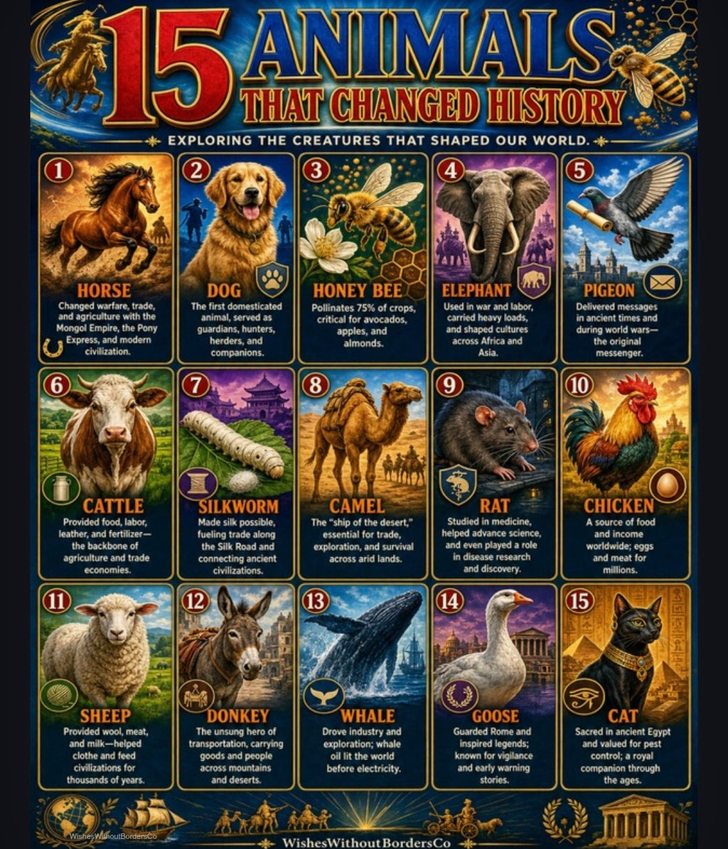 15 Animals That Changed History – Educational Posters (15 Pages + Cover, PDF + PNG)