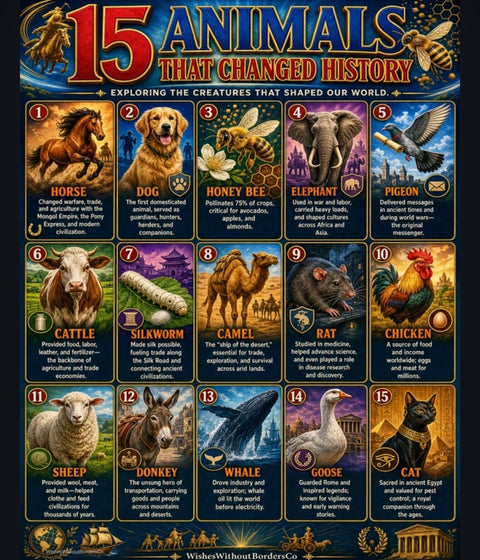 15 Animals That Changed History – Educational Posters (15 Pages + Cover, PDF + PNG)
