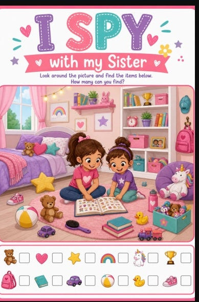 Printable I Spy Family Activity Pages for Kids | 11-Page Search & Find Bundle | Digital Download