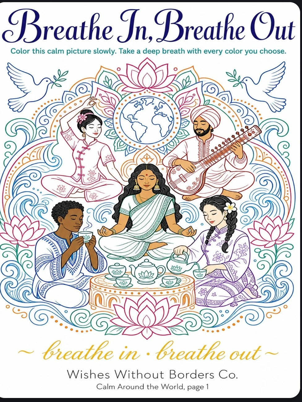 Calm Around the World | 15-Page SEL Breathing & Mindfulness Kit | Multicultural Calm Corner Printables