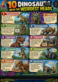 10 Dinosaurs with the Weirdest Heads | Educational Poster Set for Kids