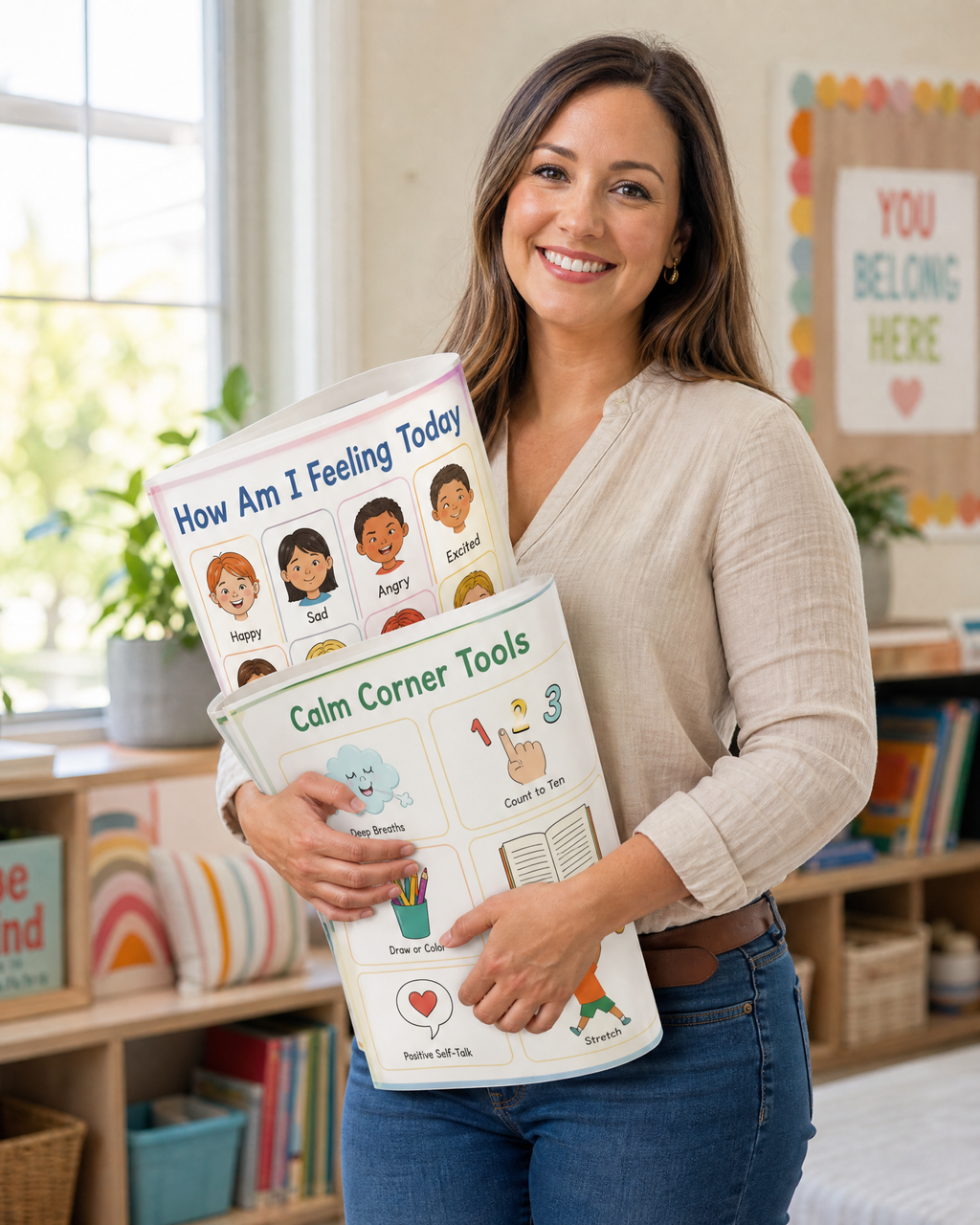Calm Corner SEL Poster Bundle for Kids | 10 Printable Social Emotional Learning Posters | Feelings Chart, Mindfulness & Emotional Regulation | Classroom & Homeschool PDF