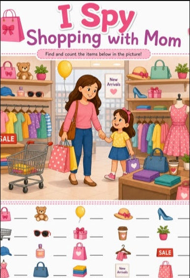 Printable I Spy Family Activity Pages for Kids | 11-Page Search & Find Bundle | Digital Download