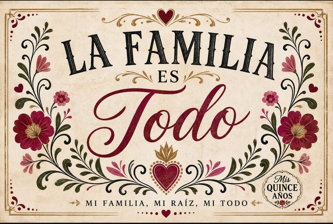 La Familia Es Todo Printable Wall Art Set | 3-Piece Hispanic Home Decor | Latino Family Silhouette Wall Art | Quinceañera Gift Digital Download