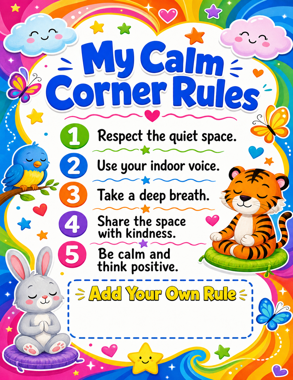 DIY Calm Down Bottle Printable for Kids — Mindfulness Sensory Activity Poster | Classroom & Home Decor | Instant Digital Download