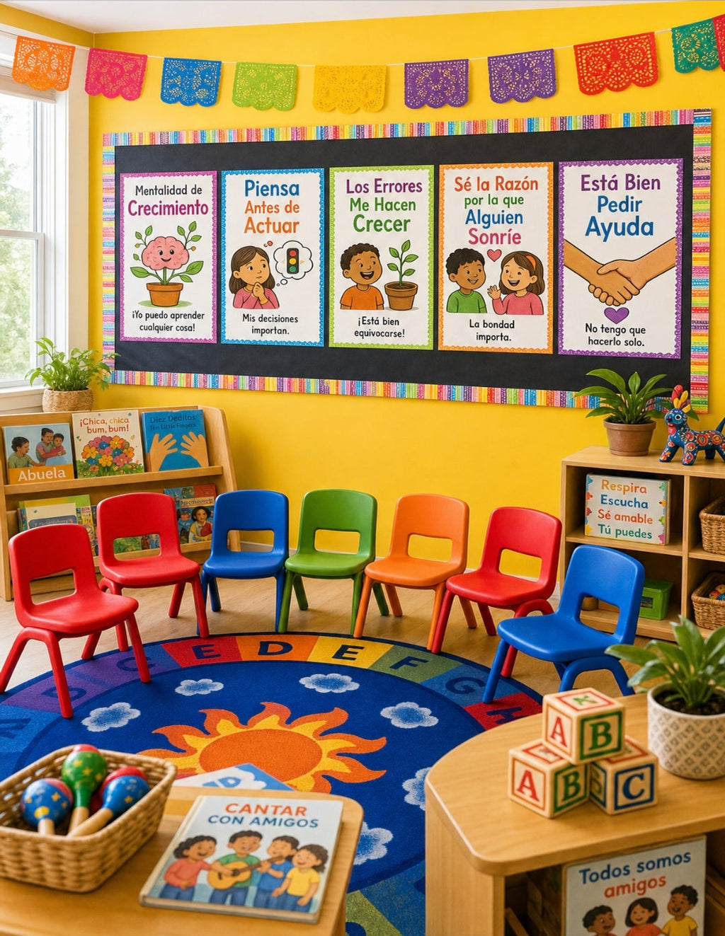 Rincón de Calma — 15 Carteles SEL en Español | Aprendizaje Socioemocional | Decoración de Clase Bilingüe | Recursos para Consejeros Escolares | Mentalidad de Crecimiento