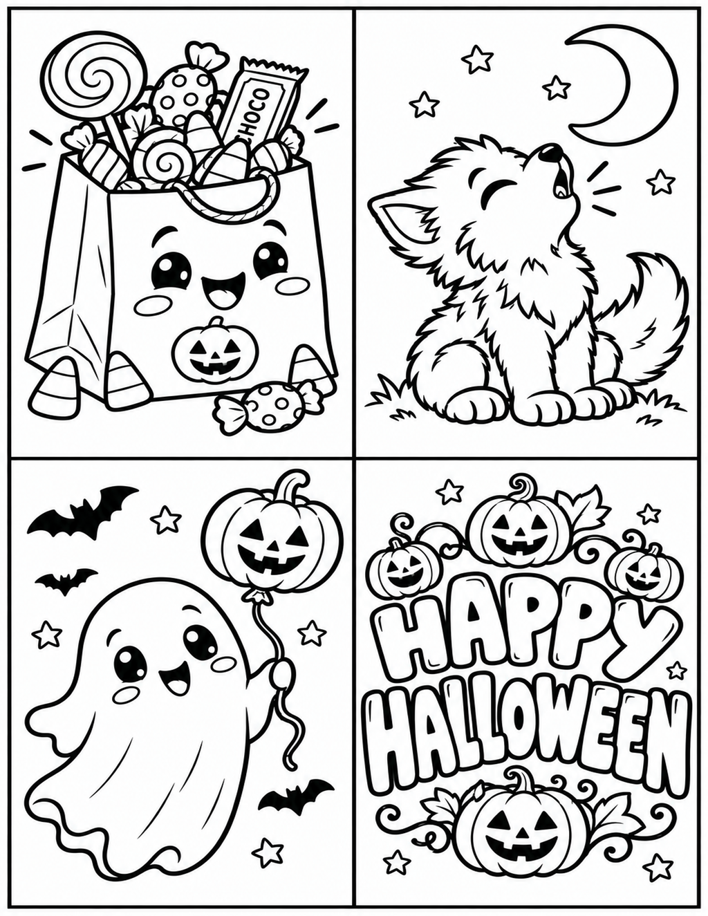 Build Your Own Halloween Mini Coloring Book for Kids | Cut, Glue & Color Activity | 20 Printable Pages | Fine Motor Skills | Instant Digital Download