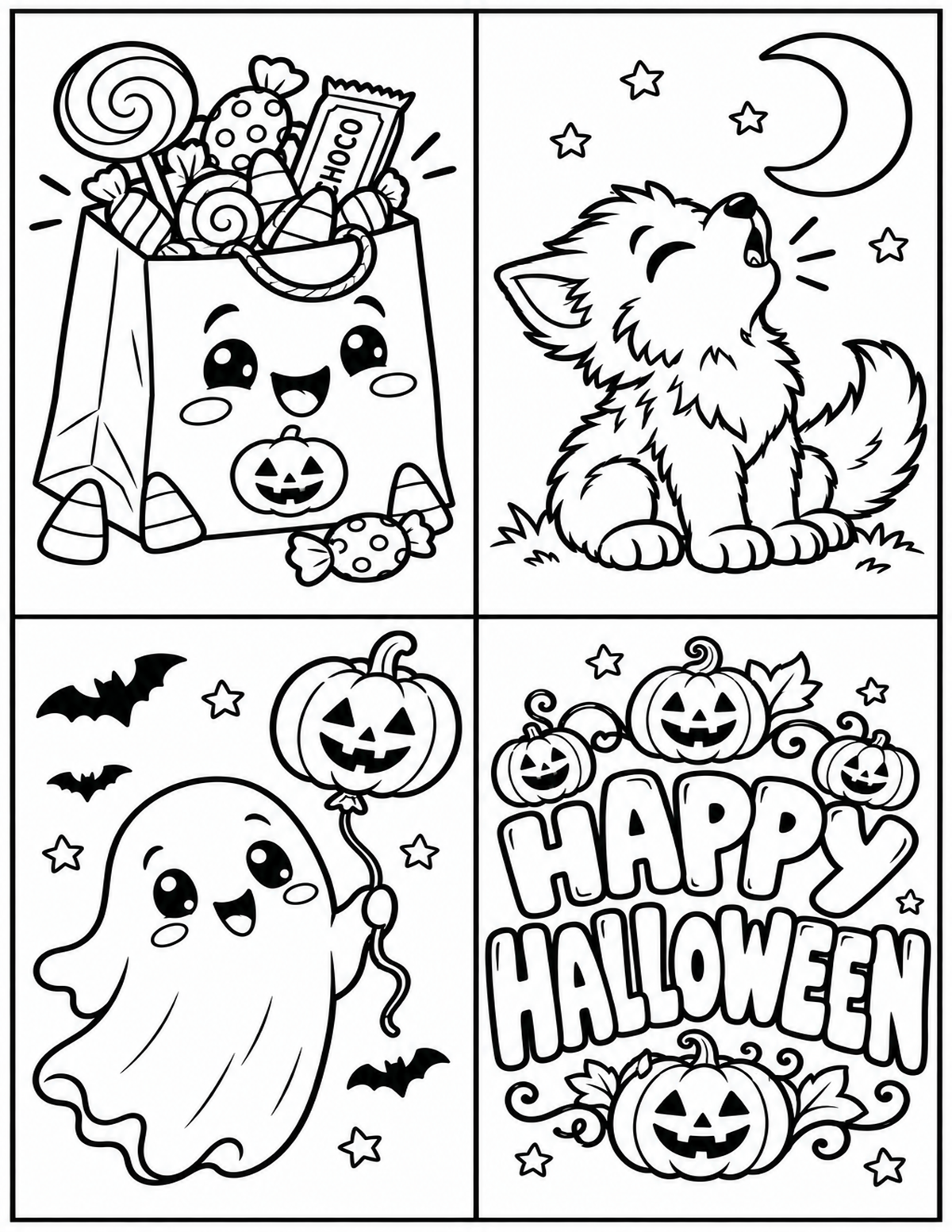 Build Your Own Halloween Mini Coloring Book for Kids | Cut, Glue & Color Activity | 20 Printable Pages | Fine Motor Skills | Instant Digital Download