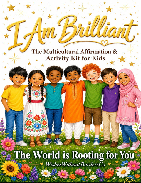 I Am Brilliant — Multicultural Affirmation & Activity Kit for Kids | Self-Esteem Building | Coloring, Writing Prompts & Positive Affirmation Cards | Printable PDF