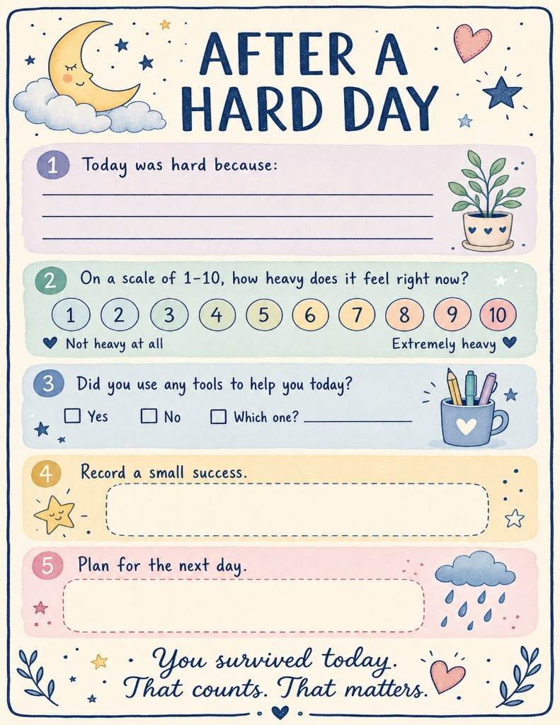 After a Hard Day Check‑Out — SEL Reflection Printable (Seasonal Set)