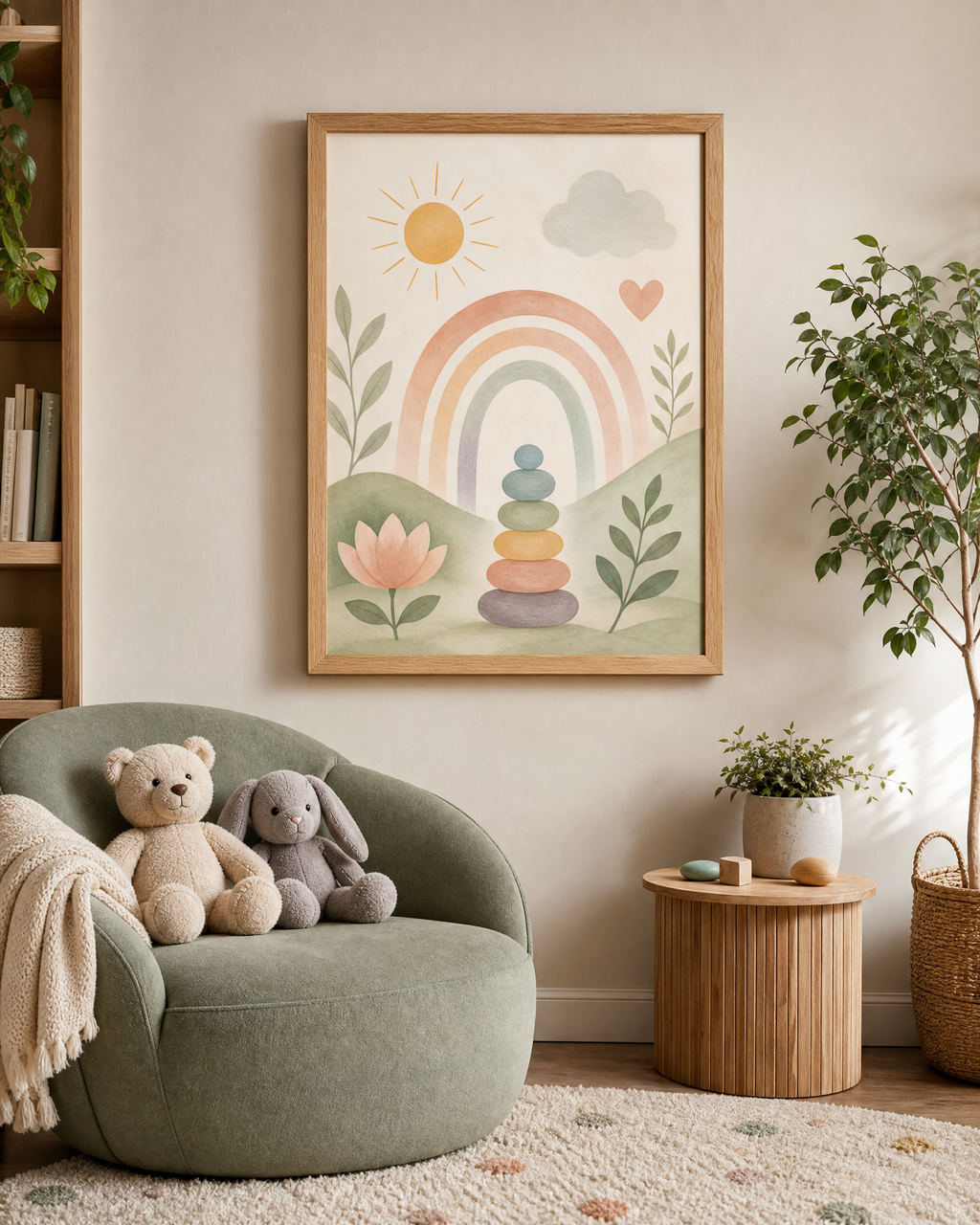 Welcome to Your Calming Corner Poster | SEL Classroom Decor | Boho Rainbow Mindfulness Wall Art | Kids Meditation Print | Digital Download