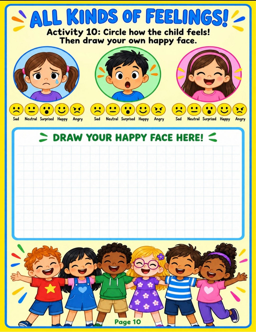 Printable Feelings & Emotions Activity Worksheets for Kids | 20 Interactive SEL Activity Pages(Digital PDF)