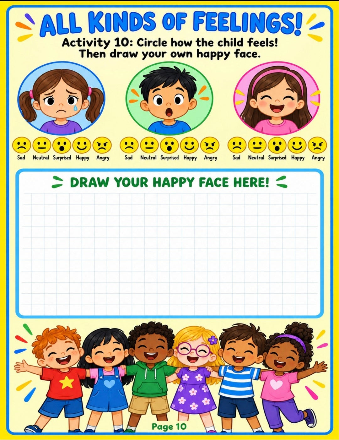 Printable Feelings & Emotions Activity Worksheets for Kids | 20 Interactive SEL Activity Pages(Digital PDF)
