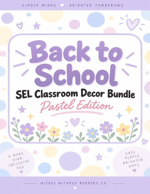 Back to School SEL Classroom Decor Bundle - Pastel Edition Printable(pdf/png)