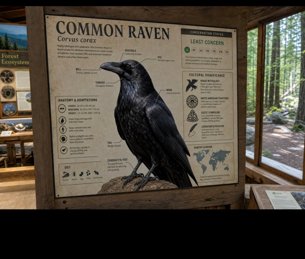 The Common Raven Infographic Poster | Corvus Corax | Science Classroom Decor | Bird Anatomy & Behavior | Wildlife Education Print | Digital Download