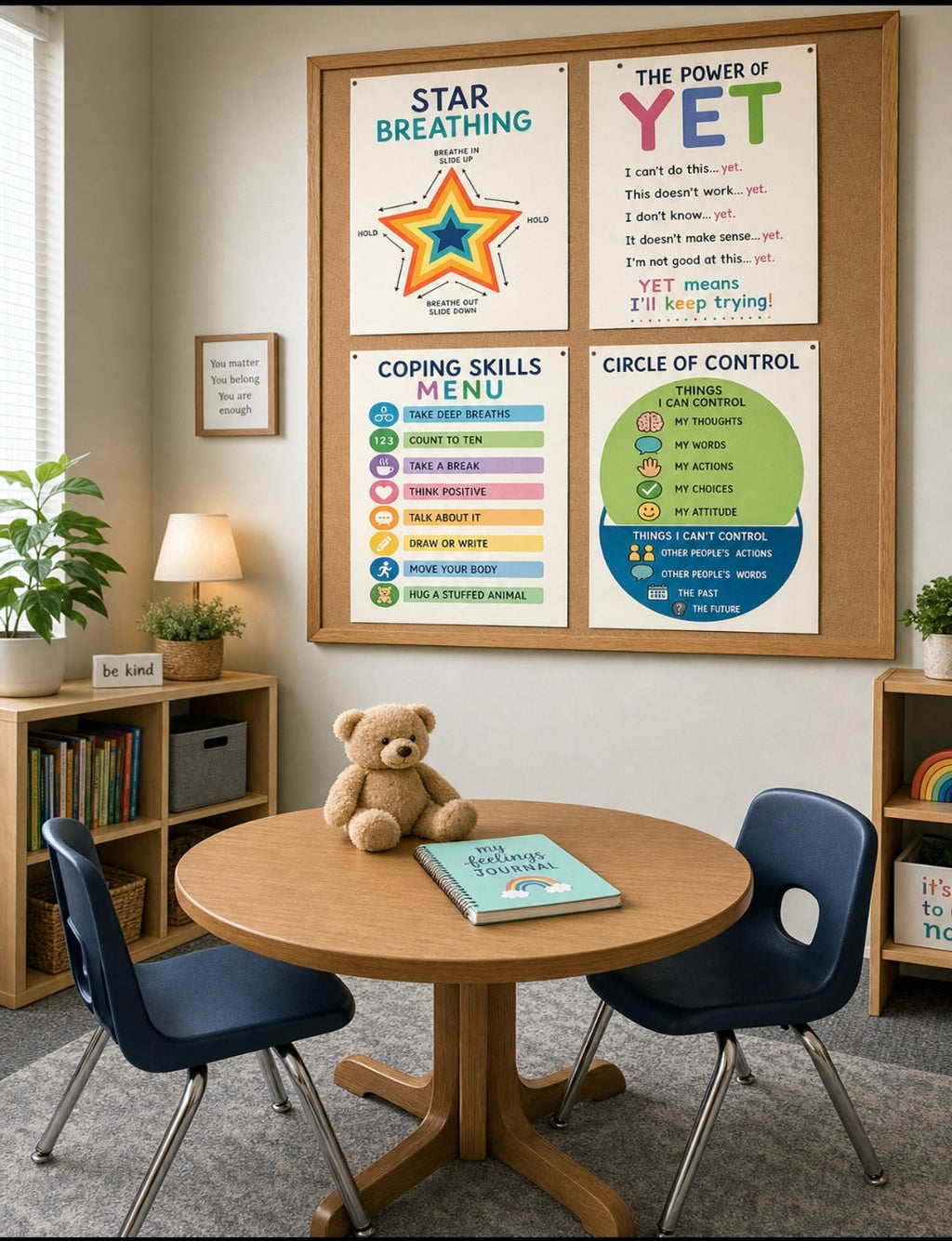 Calm Corner SEL Poster Set | 15 English Printable Posters | Social Emotional Learning Classroom Decor | School Counselor Resources | Growth Mindset & Coping Skills