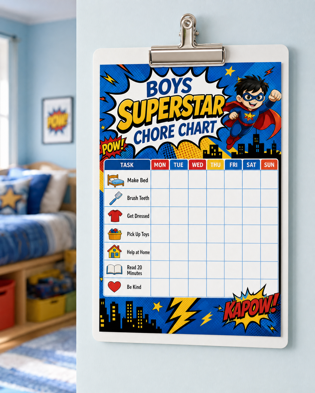 Kids Chore Chart & Reward Tracker Bundle | 6 Printable Chore Charts | Superhero, Princess, Animals & Daily Trackers | Instant Download PDF