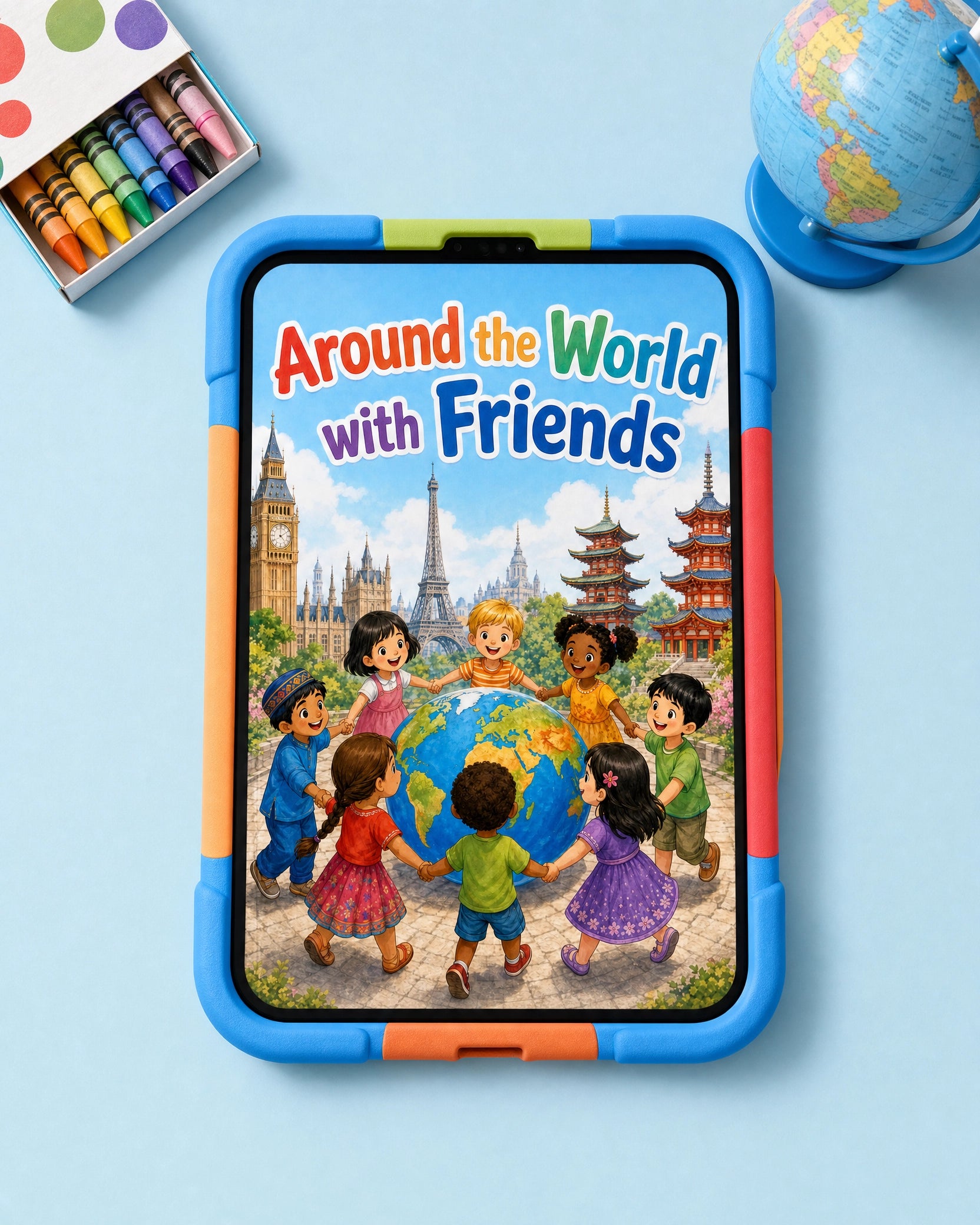 Around the World with Friends Coloring Book | 15 Global Culture Coloring Pages | Multicultural Kids Printable PDF | Geography & Traditional Outfits
