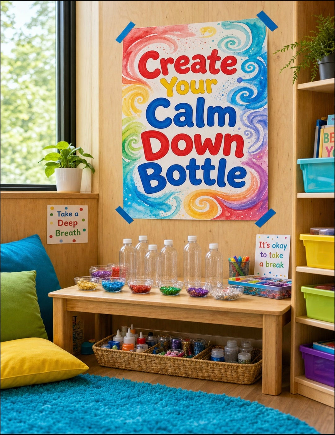 DIY Calm Down Bottle Printable for Kids — Mindfulness Sensory Activity Poster | Classroom & Home Decor | Instant Digital Download
