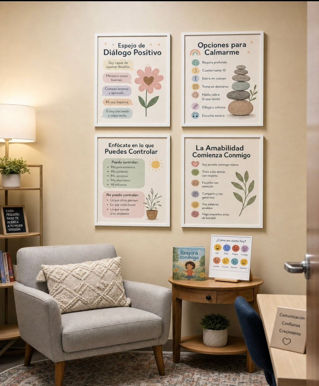 Rincón de Calma — 15 Carteles SEL en Español | Aprendizaje Socioemocional | Decoración de Clase Bilingüe | Recursos para Consejeros Escolares | Mentalidad de Crecimiento