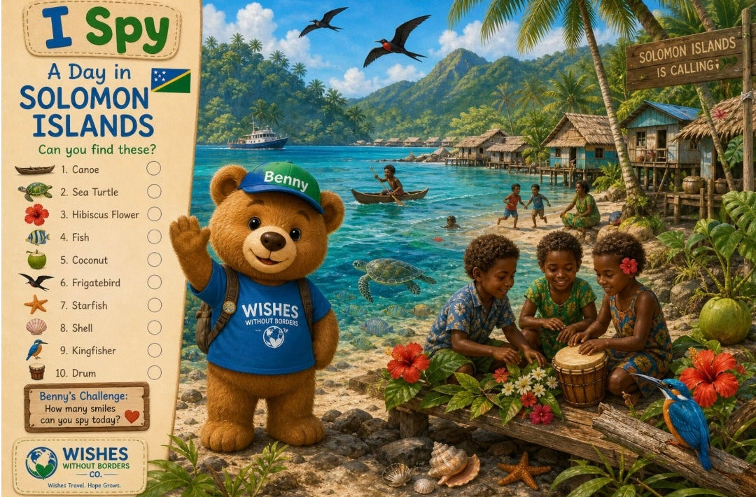 I Spy With Benny the Bear: World Explorer Edition | 8-Country Landscape Activity Posters | Printable Digital Download