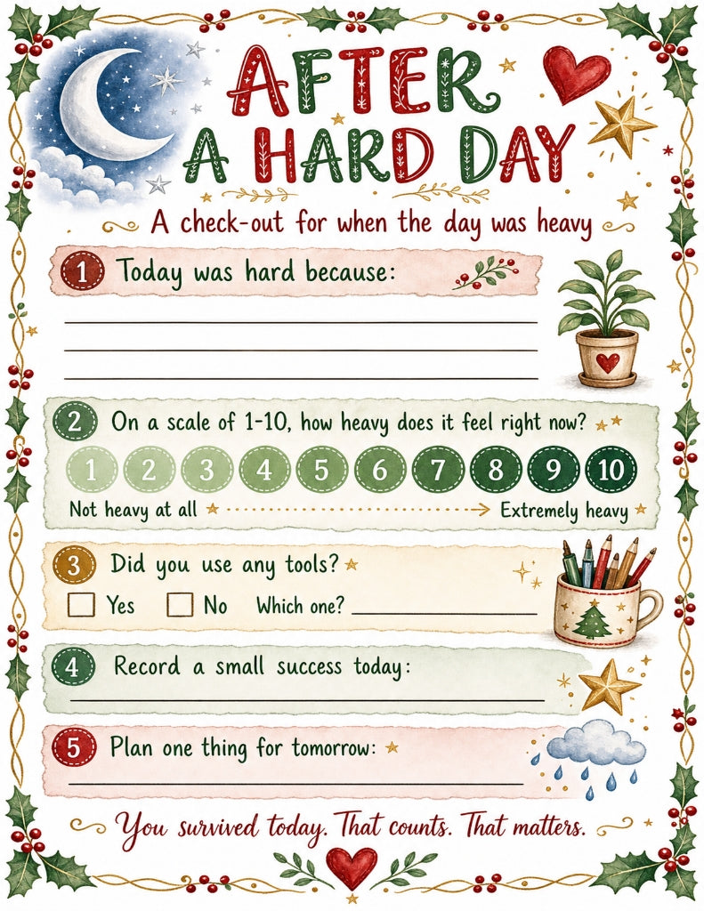 After a Hard Day Check‑Out — SEL Reflection Printable (Seasonal Set)