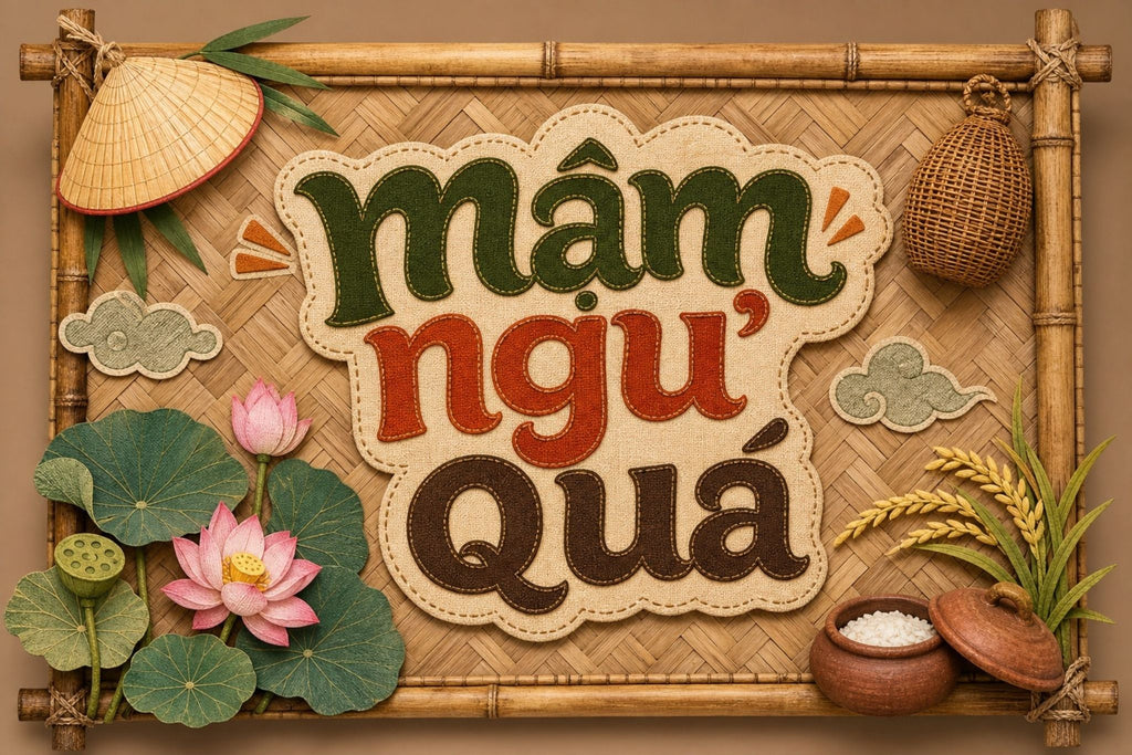 Vietnamese Wall Art Set of 3 | Mầm Ngủ Quá Collection | Nursery + Rustic Home + Tết Decor | Cultural Heritage Gallery | Baby Shower & Housewarming Gift