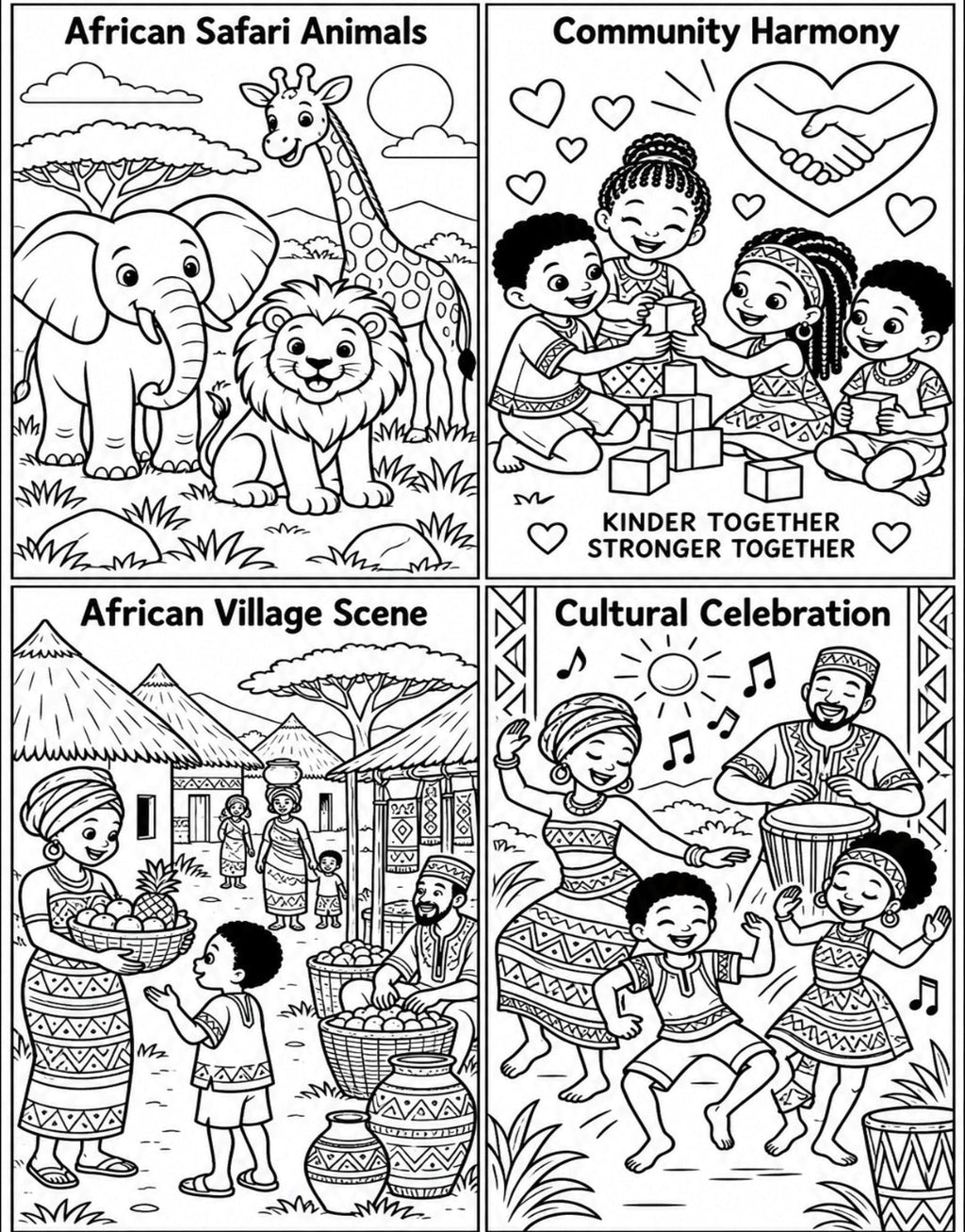 Make Your Own Mini Coloring Book — Africa | 20 Pages | Cut, Color & Assemble | SEL | Scissor Skills