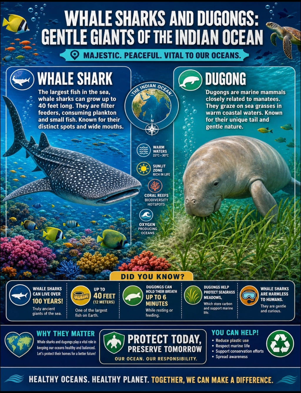 Marine Mammals of the Indian Ocean | Complete Teaching Unit | 14 Educational Posters, Worksheets & Quiz