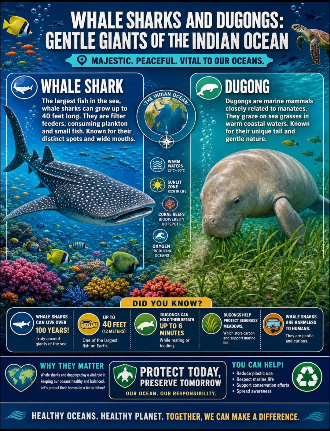 Marine Mammals of the Indian Ocean | Complete Teaching Unit | 14 Educational Posters, Worksheets & Quiz