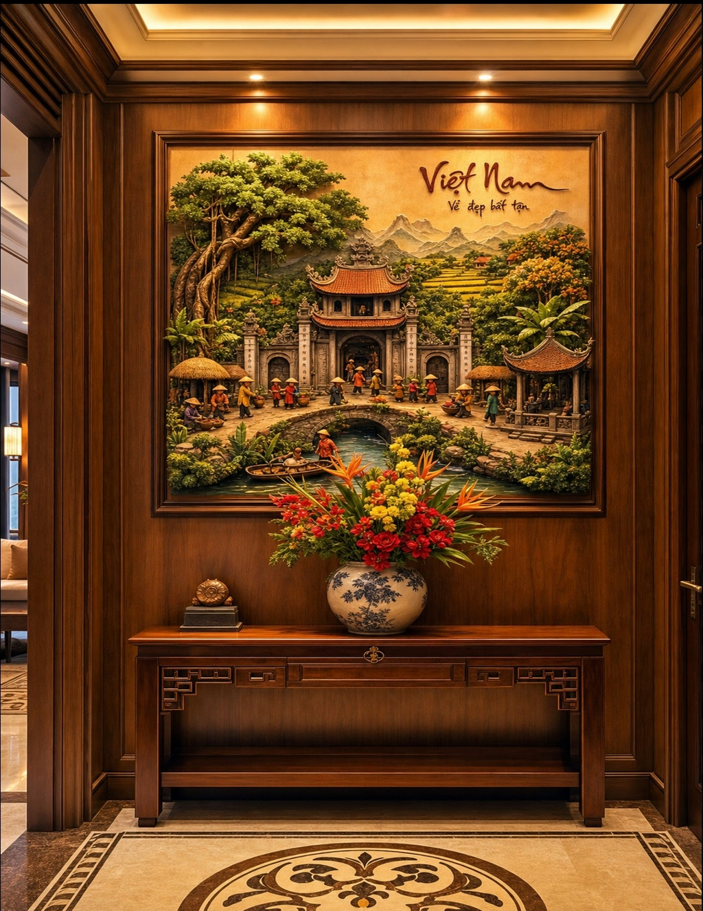 Vietnamese Tết 3D Market Scene | Mâm Ngũ Quả Festival Art | 3 Style Variations Included