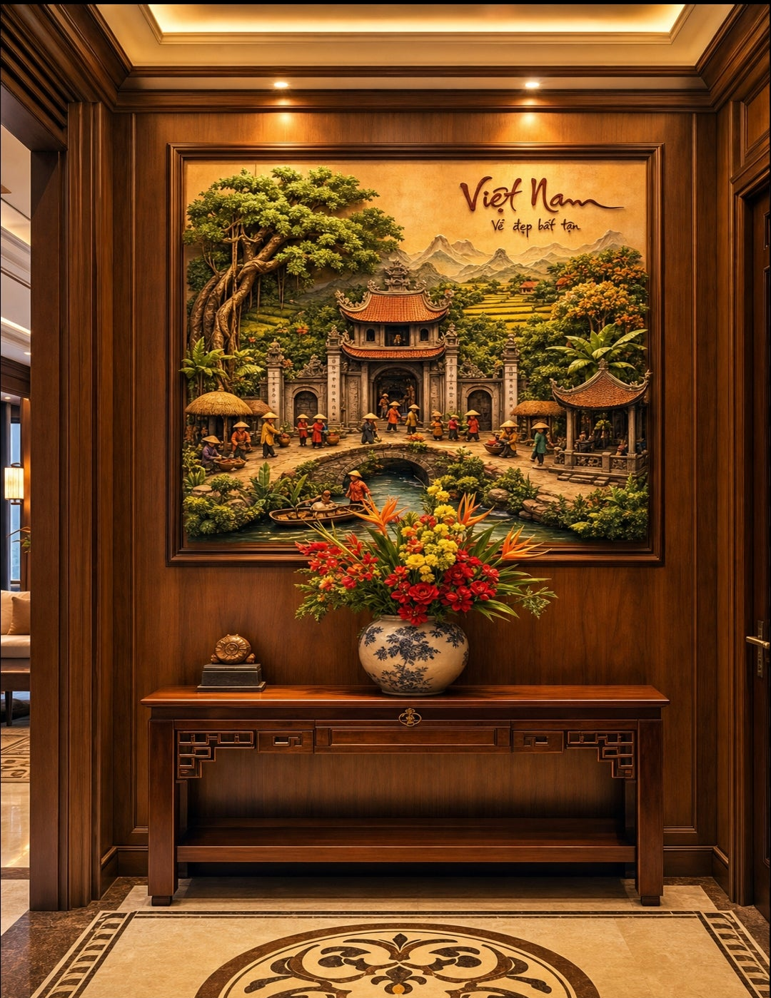 Vietnamese Tết 3D Market Scene | Mâm Ngũ Quả Festival Art | 3 Style Variations Included