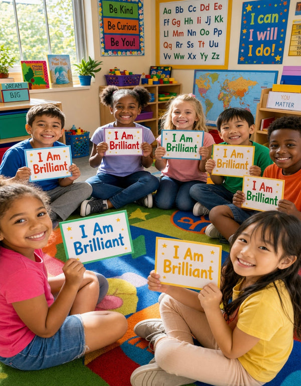 I Am Brilliant — Multicultural Affirmation & Activity Kit for Kids | Self-Esteem Building | Coloring, Writing Prompts & Positive Affirmation Cards | Printable PDF