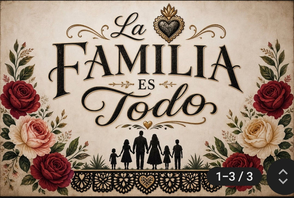 La Familia Es Todo Printable Wall Art Set | 3-Piece Hispanic Home Decor | Latino Family Silhouette Wall Art | Quinceañera Gift Digital Download