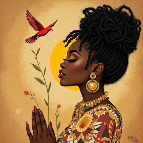 Bohemian Floral Boho Woman Portrait