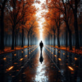 Solitary Path Through Mirrored Forest