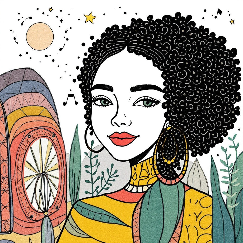 Boho Warm Tones Abstract Portrait