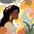 Boho Warm Floral Portrait Wall Art