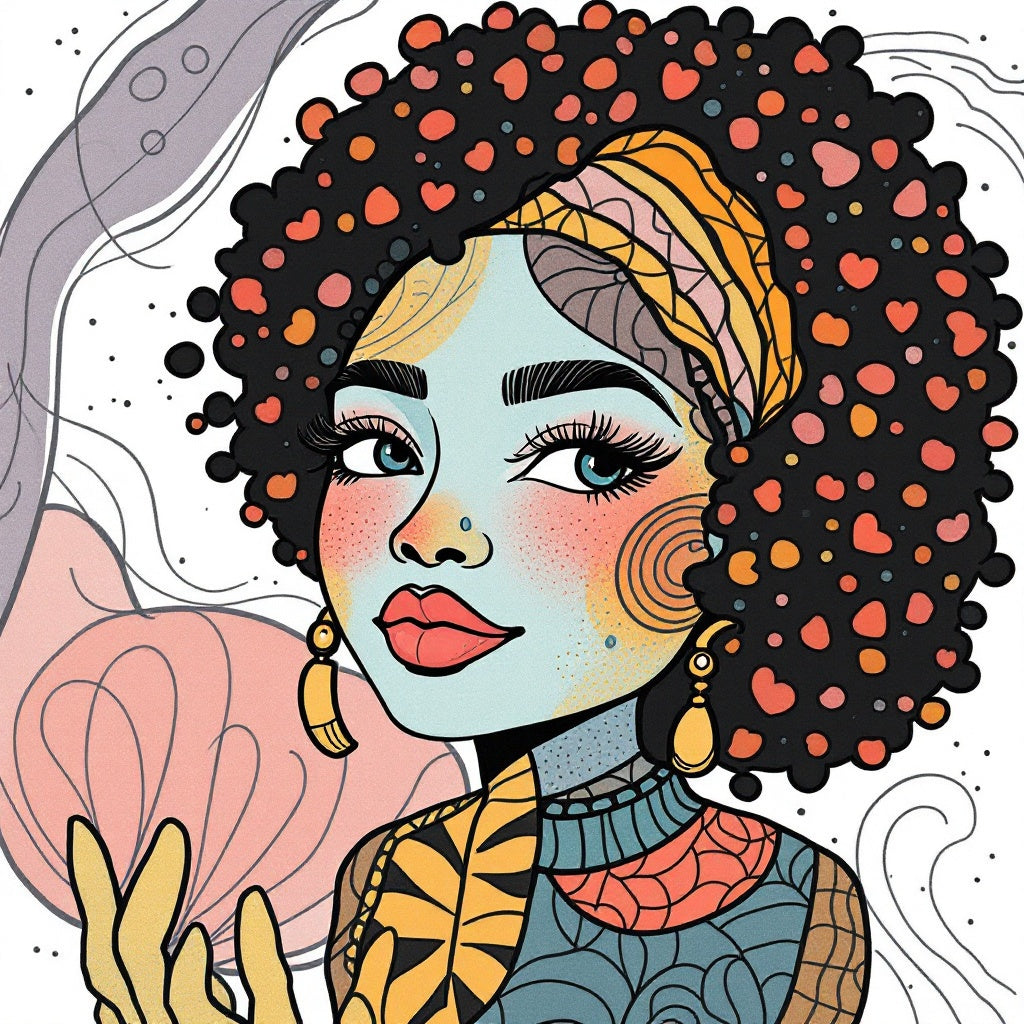 Bohemian Colorful Boho Woman Print